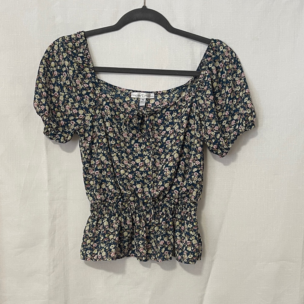 Moa Moa Black Floral Blouse